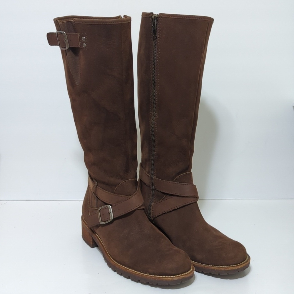 LL Bean Deerfield knee high nubuck riding boots women's size 6W